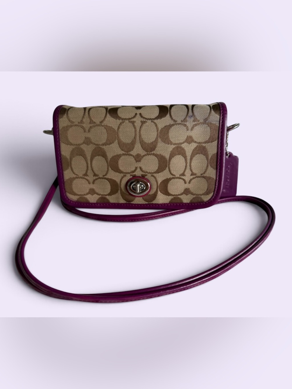 Coach Legacy Signature Penny Small 
Khaki/Barry Crossbody Bag
